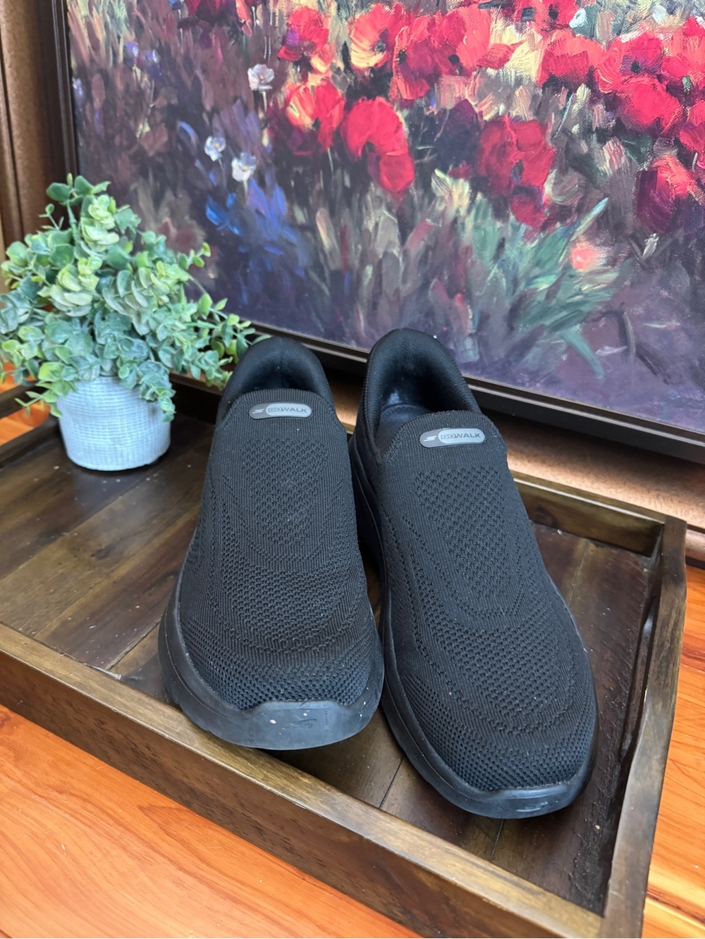 Skechers Black Knit Slip-On Athletic Shoes for Women